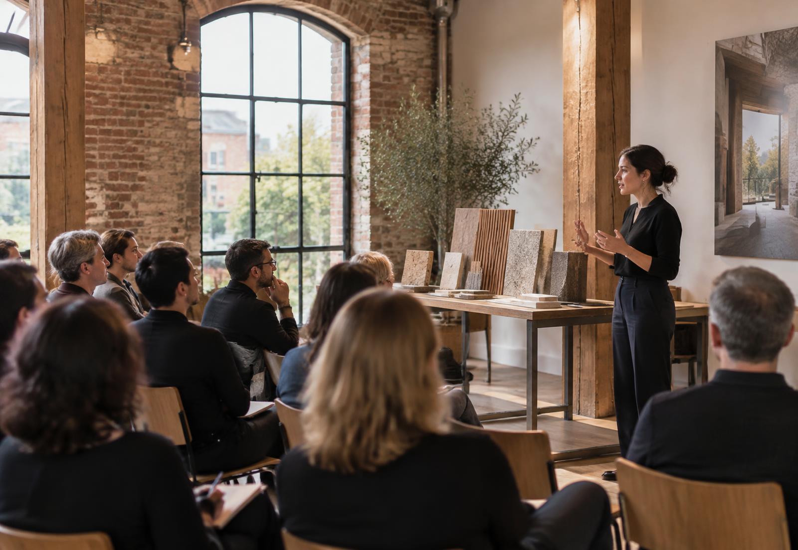 Architects attending a technical session at Home
