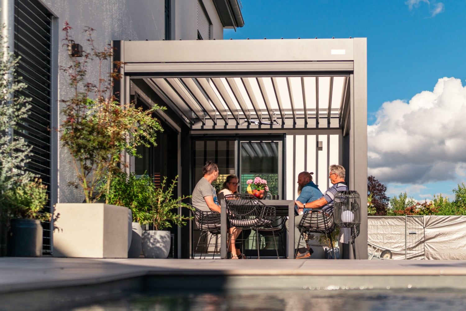 Pergolux pergola with glass walls
