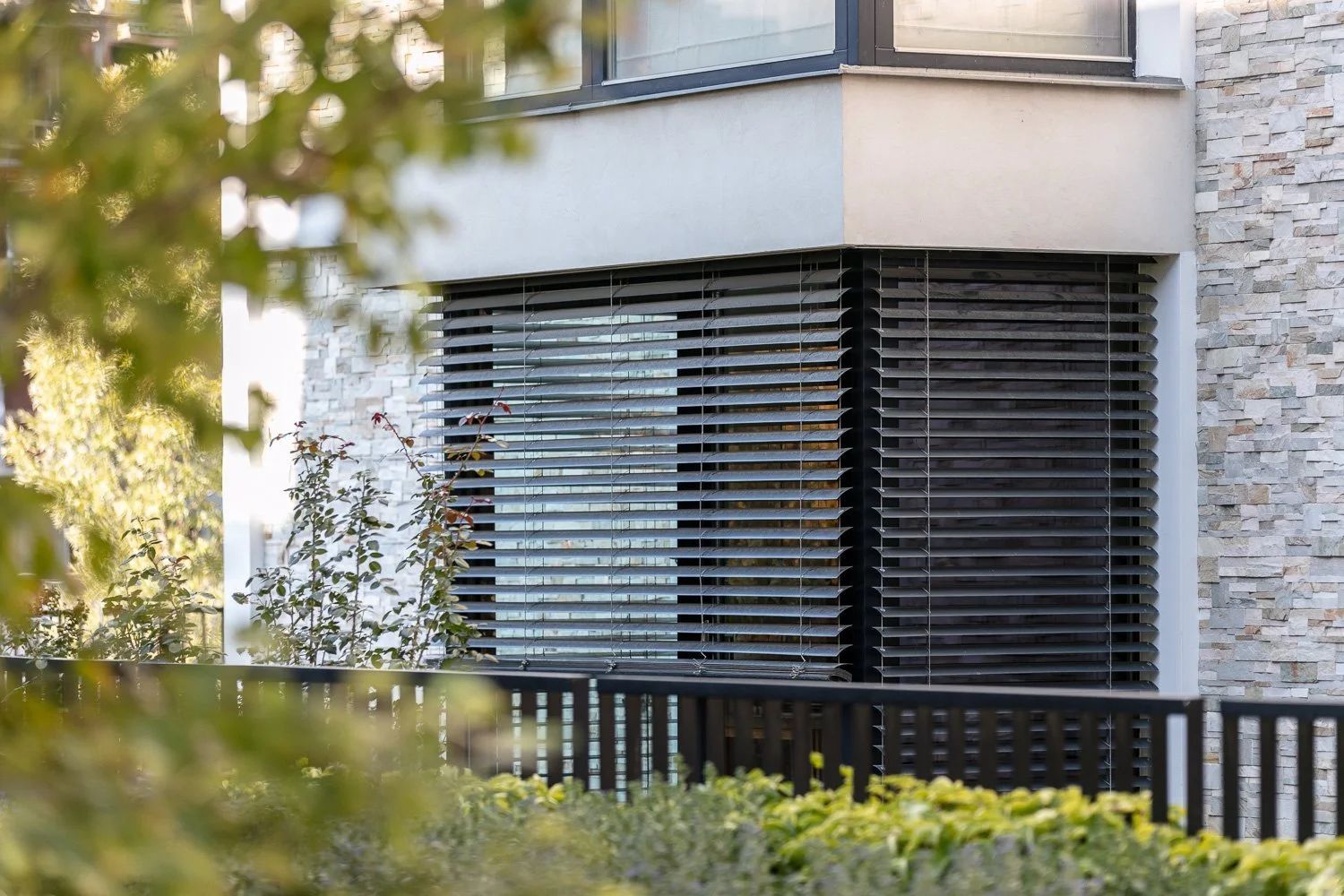 External venetian blinds fitted to a home
